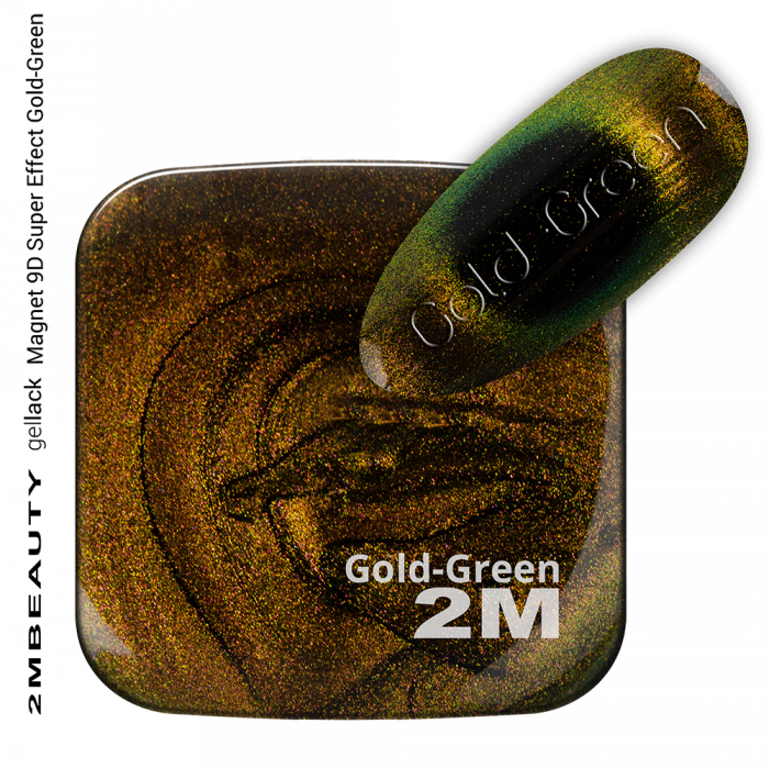 GEL LAK - MAGNET 9D GOLD-GREEN